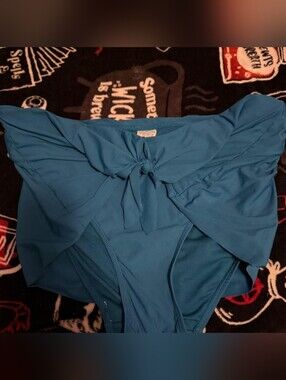 Time and Tru Teal High-Waist Bikini Bottoms